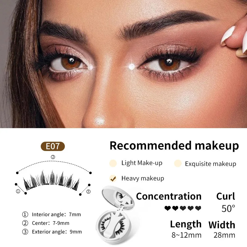 3D Fluffy Magnetic Lashes Kit – No-Glue Reusable False Eyelashes in Black & Brown