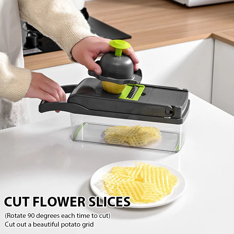 16-in-1 Mandoline Slicer & Vegetable Chopper — Multi-Function Food Slicer, Grater & Shredder for Kitchen