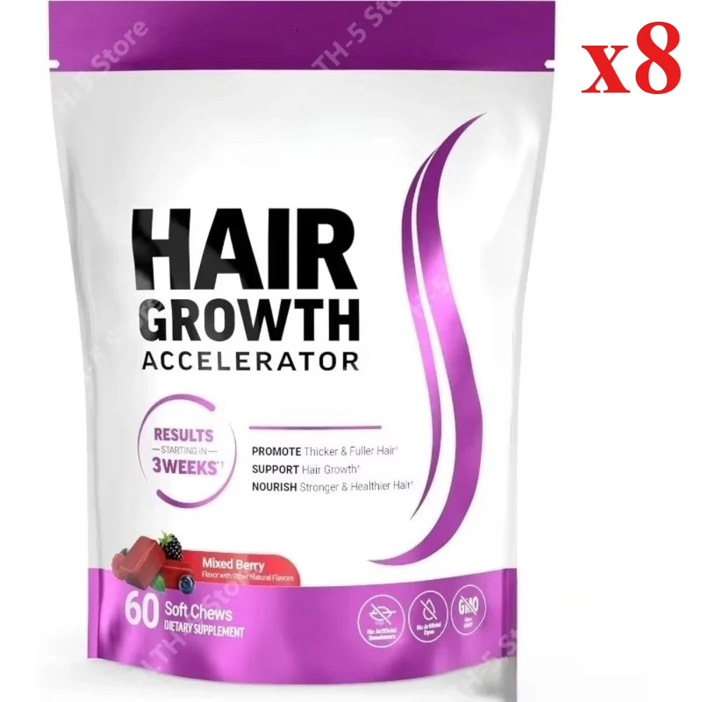 Biotin Hair Growth Soft Chews – 10,000mcg with Vitamins C & E for Fuller, Thicker Hair