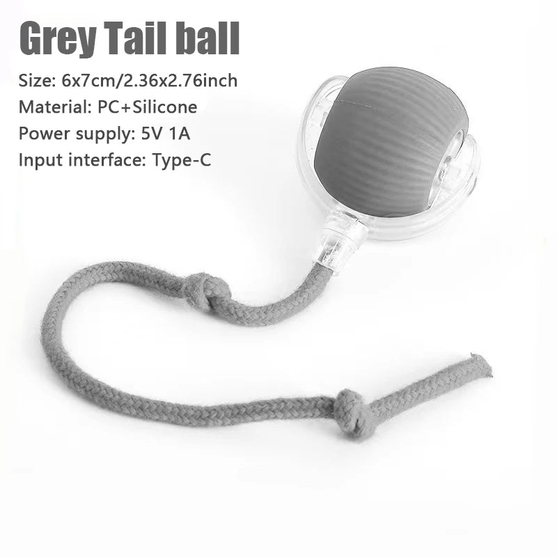 Smart Cat Toy – Rechargeable Rolling Ball with Mouse Tail
