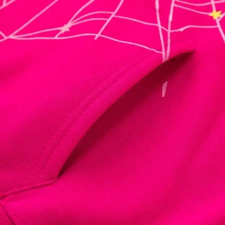 Spider Web Star Print Hoodie & Sweatpants Set — 2-Piece Y2K Streetwear Suit for Men