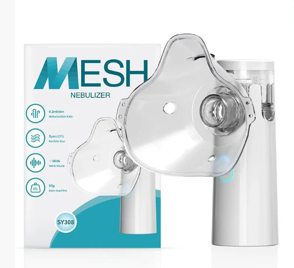 Portable Mesh Nebulizer Machine – Quiet Handheld Inhaler for Kids & Adults with Adult & Child Masks