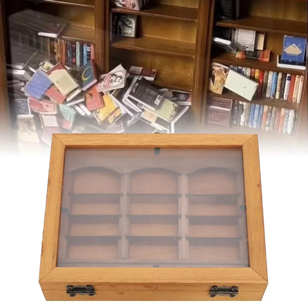 Miniature Wooden Anxiety Bookshelf – Fidget Sensory Desk Toy & Desktop Decor