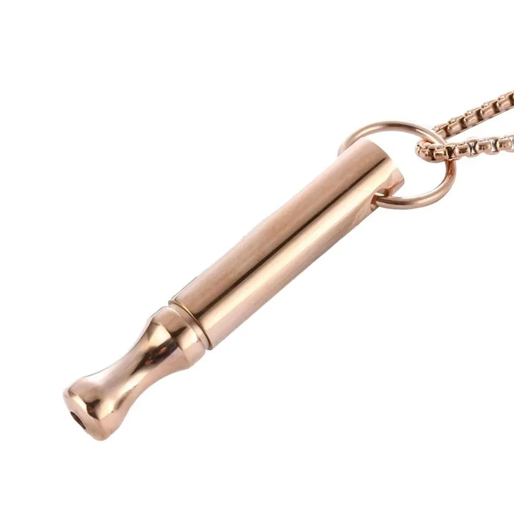 Whistle Mindfulness Breathing Necklace Breathing Resistance Stainless Steel Breathwork Meditation Necklace Small Waist Jewelry