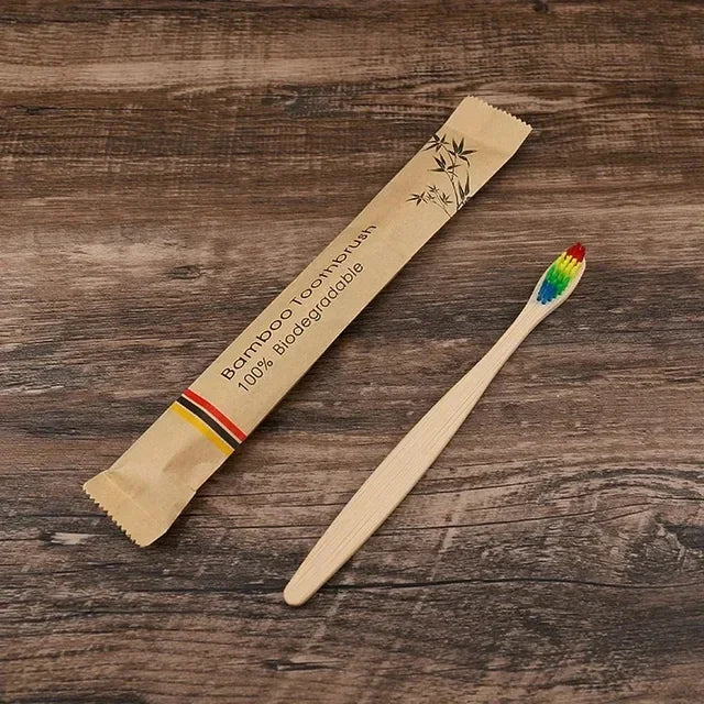 Natural Bamboo Toothbrush – Eco-Friendly Soft Bristle Oral Care (1 or 3 Pack)