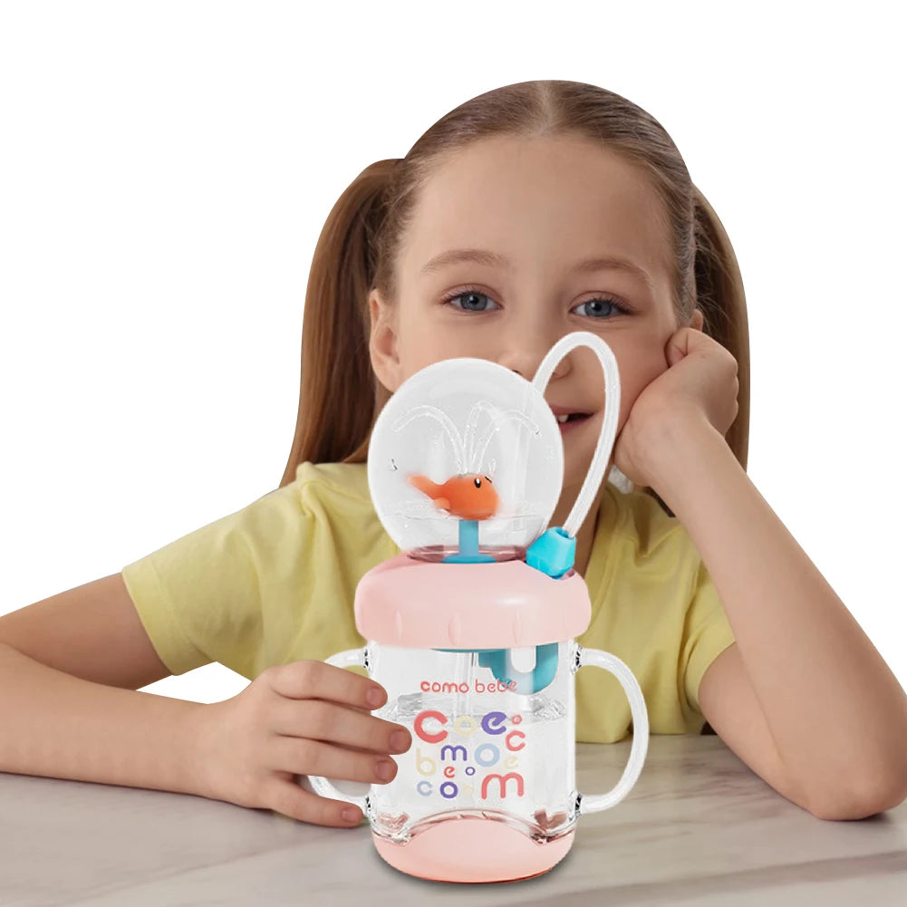 Whale Fountain Tumbler Leak Proof Drinking Cup With Whale Squirt Adjustable Straps For Kids Boys Girls