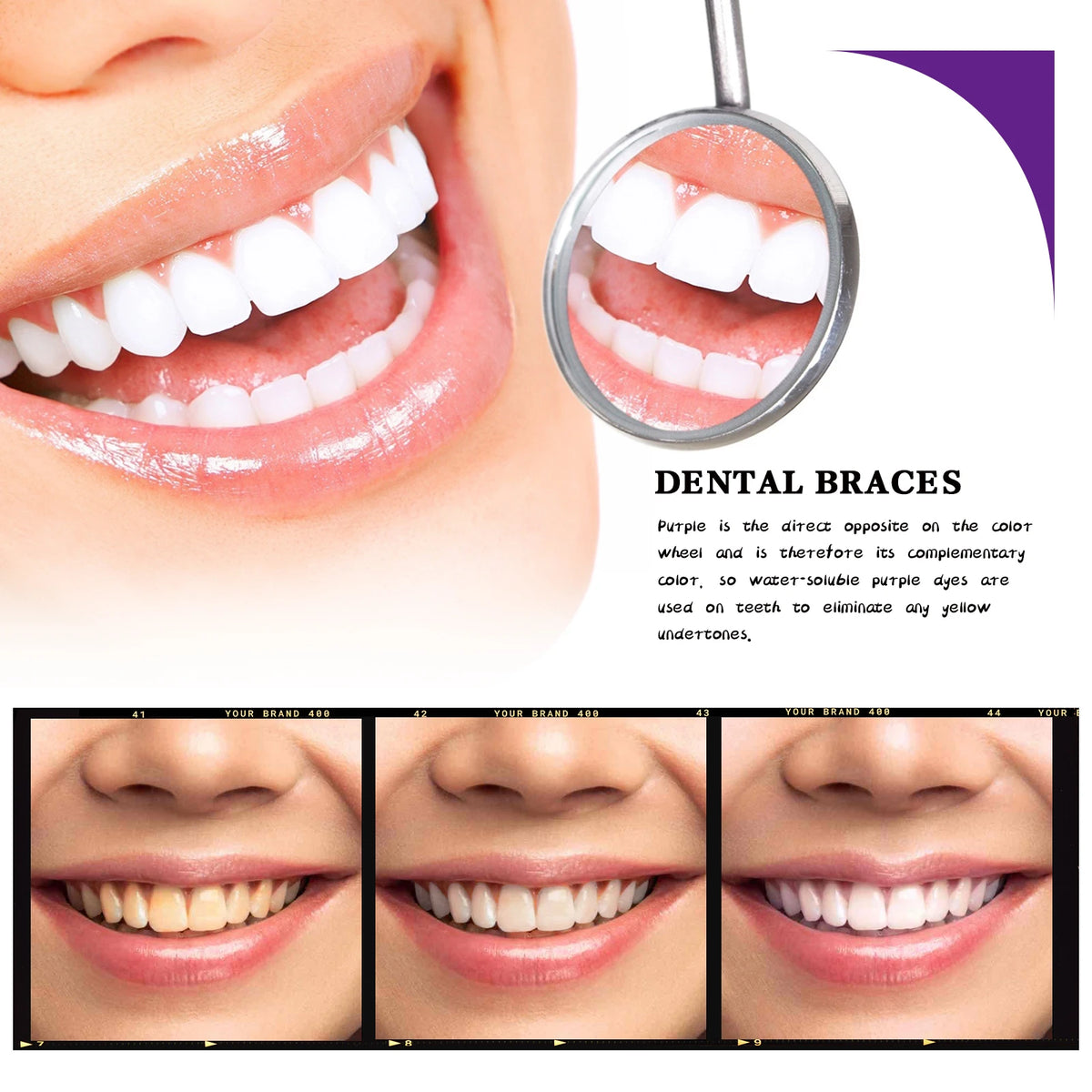 V34 Purple Toothpaste Whitening Mousse – Stain Removal, Fresh Breath & Gum Protection