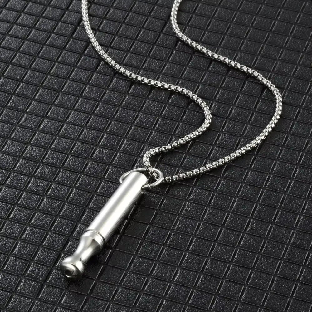 Whistle Mindfulness Breathing Necklace Breathing Resistance Stainless Steel Breathwork Meditation Necklace Small Waist Jewelry