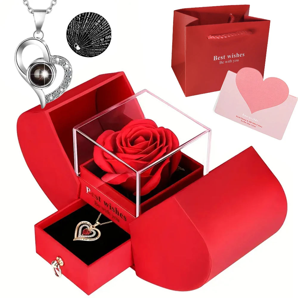Luxury Rose Jewelry Box – Eternal Flower Gift for Valentine’s Day & Mother’s Day