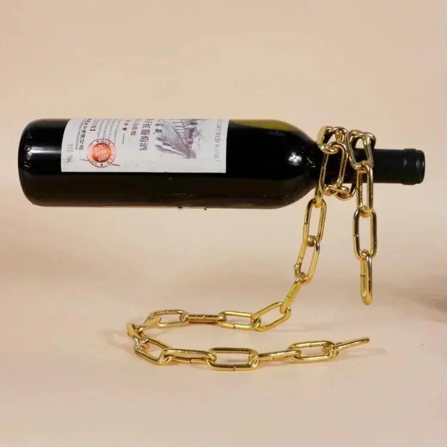 Magical Hanging Suspension Iron Chain Wine Racks Wine Bottle Holder Display Stands Kitchen Dining Room Cellar Bar Decoration