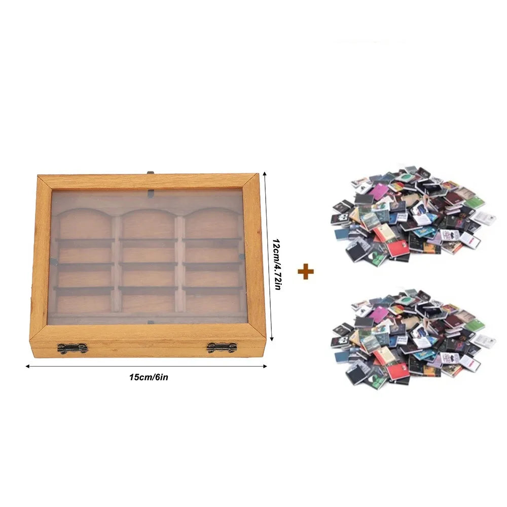 Miniature Wooden Anxiety Bookshelf – Fidget Sensory Desk Toy & Desktop Decor