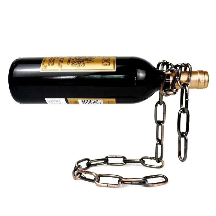 Magical Hanging Suspension Iron Chain Wine Racks Wine Bottle Holder Display Stands Kitchen Dining Room Cellar Bar Decoration