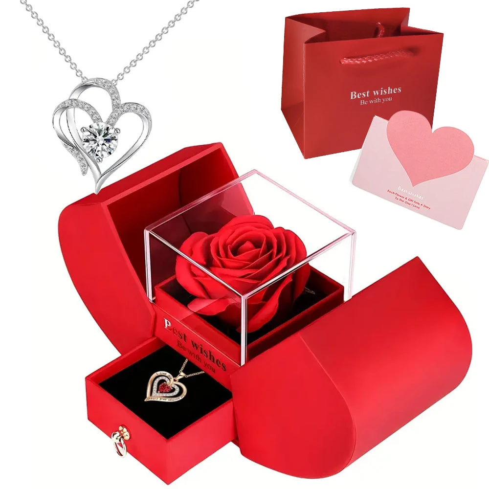 Luxury Rose Jewelry Box – Eternal Flower Gift for Valentine’s Day & Mother’s Day