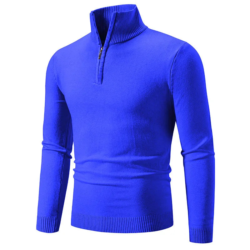 Men's Half-Turtleneck Knit Sweater — Slim Fit Base Layer in 10 Colors | British Style