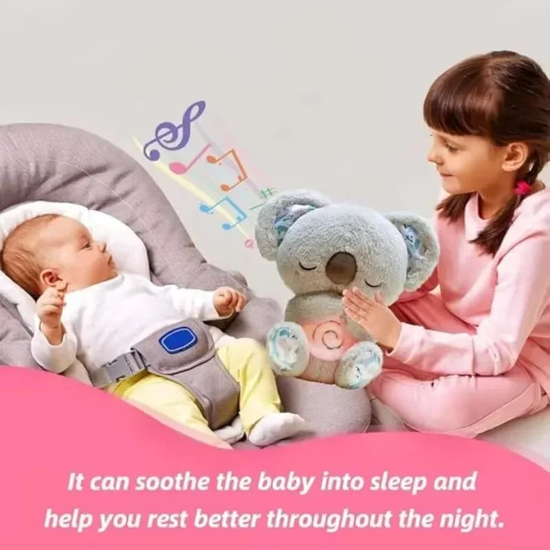 Breathing Koala Baby Sleep Soother – Plush Sound Machine with Music & Lights