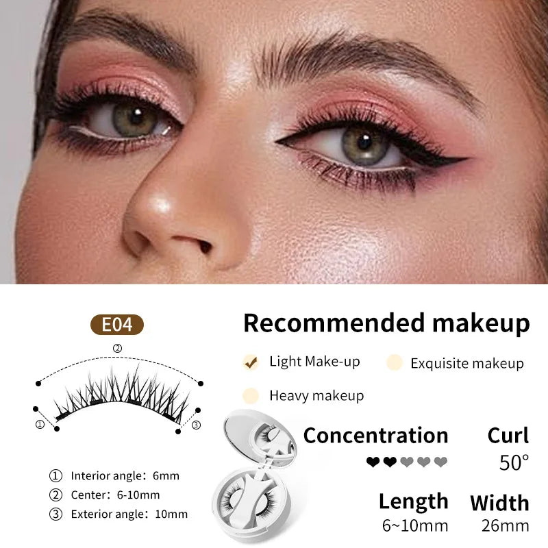 3D Fluffy Magnetic Lashes Kit – No-Glue Reusable False Eyelashes in Black & Brown