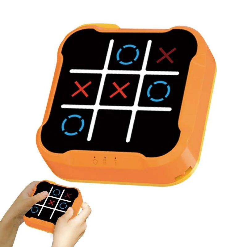 Electronic Tic-Tac-Toe Puzzle Game – Portable Montessori Strategy Toy for Kids & Adults