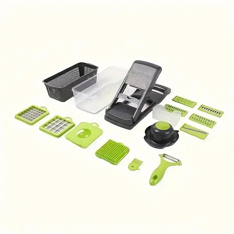 16-in-1 Mandoline Slicer & Vegetable Chopper — Multi-Function Food Slicer, Grater & Shredder for Kitchen