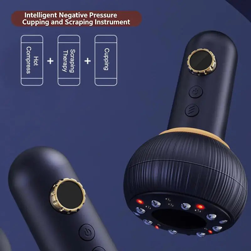 4-in-1 Electric Gua Sha Cupping Massager – Heat, Suction & Rolling for Abdomen, Arms & Legs