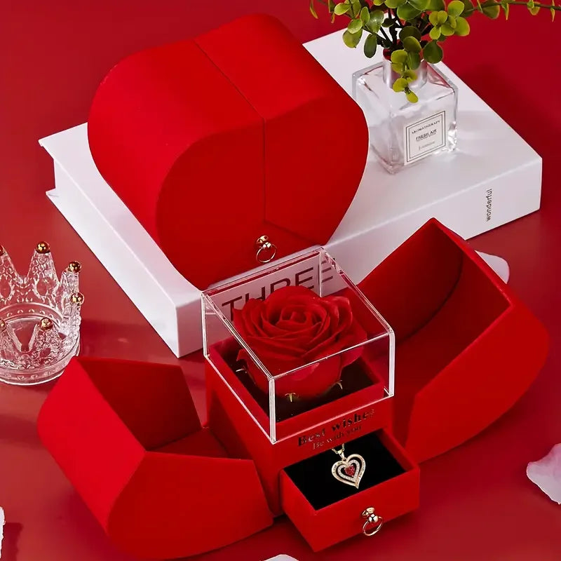 Luxury Rose Jewelry Box – Eternal Flower Gift for Valentine’s Day & Mother’s Day