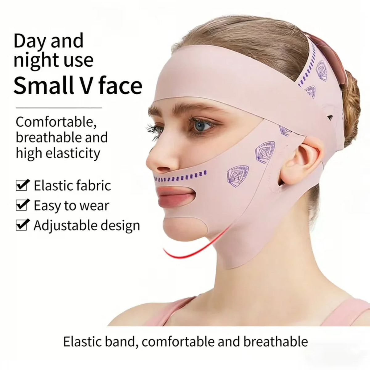 V-Line Face Sculpting Set – Lymphatic Lifting Bandage & Massage Brush for Jawline & Double Chin