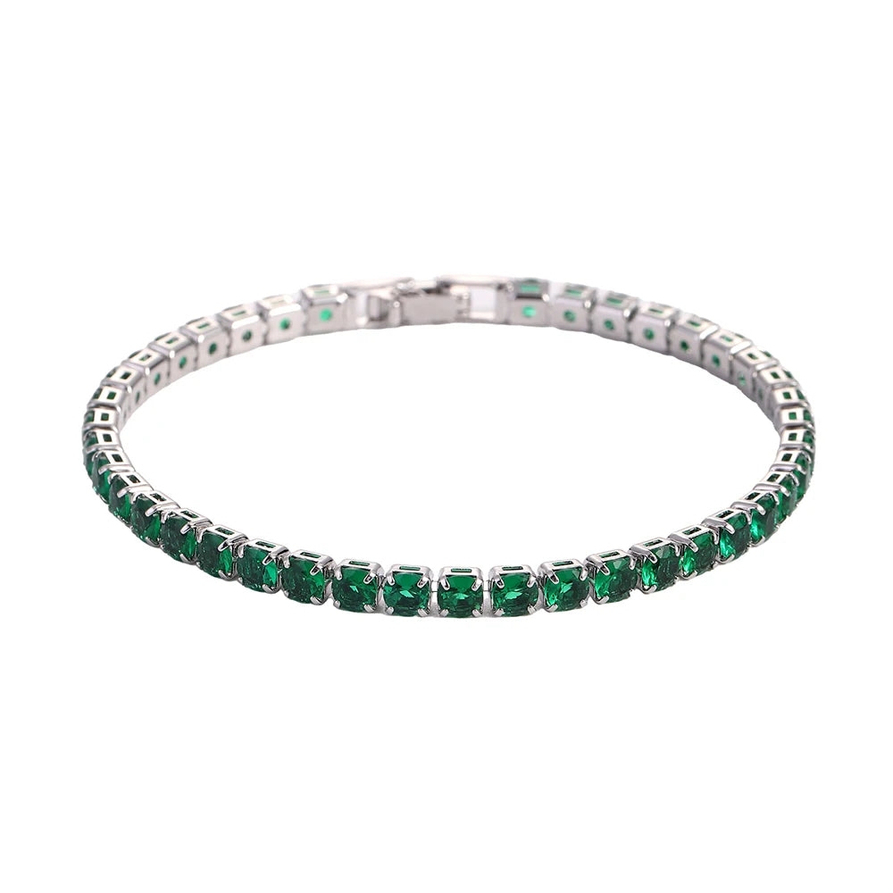 Iced Out Tennis Bracelet — 4mm Cubic Zirconia Crystal Chain for Men & Women