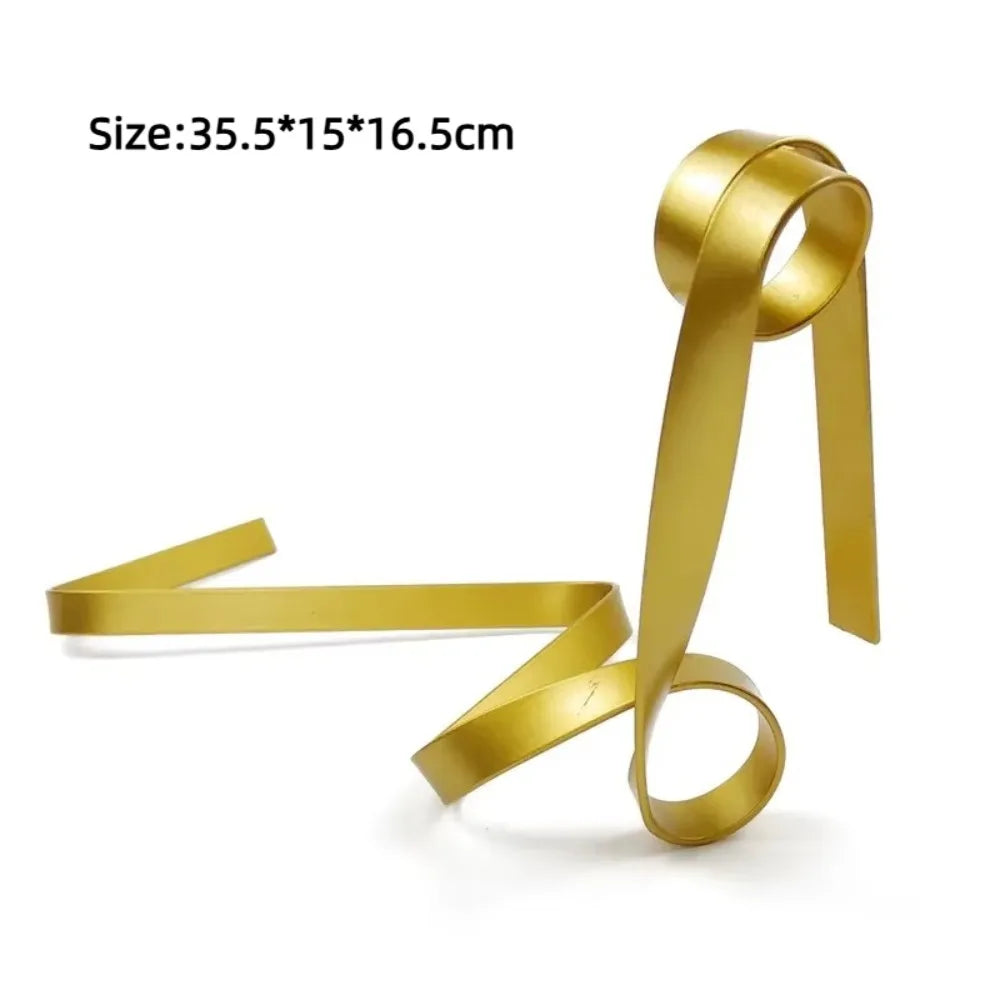 Floating Ribbon Wine Bottle Holder – Iron Suspended Rack for Table or Cabinet Display