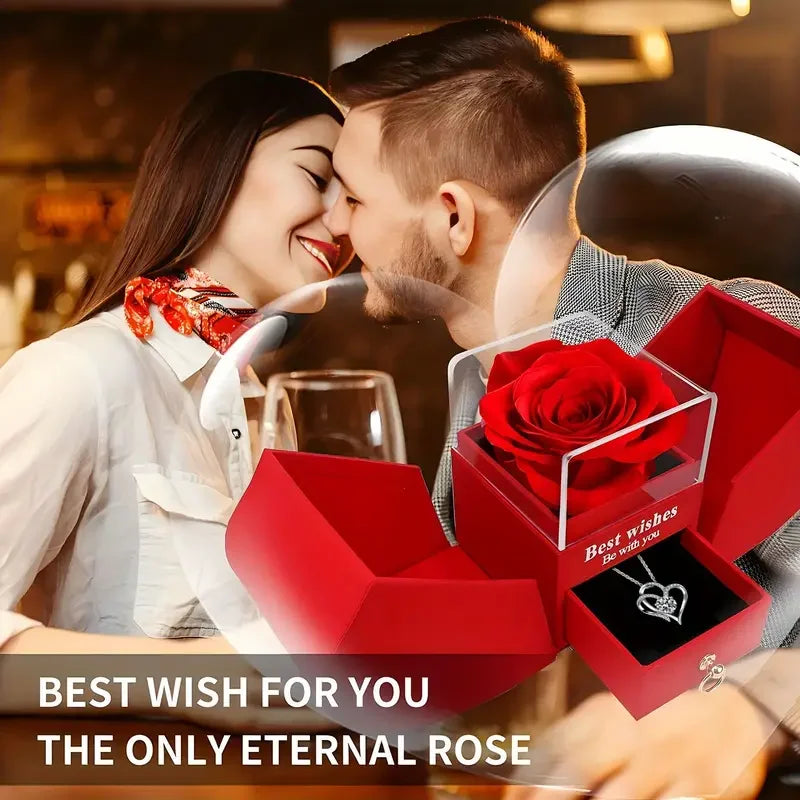 Luxury Rose Jewelry Box – Eternal Flower Gift for Valentine’s Day & Mother’s Day