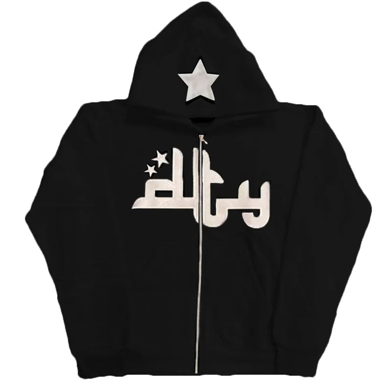 Star Letter Printed Hoodies