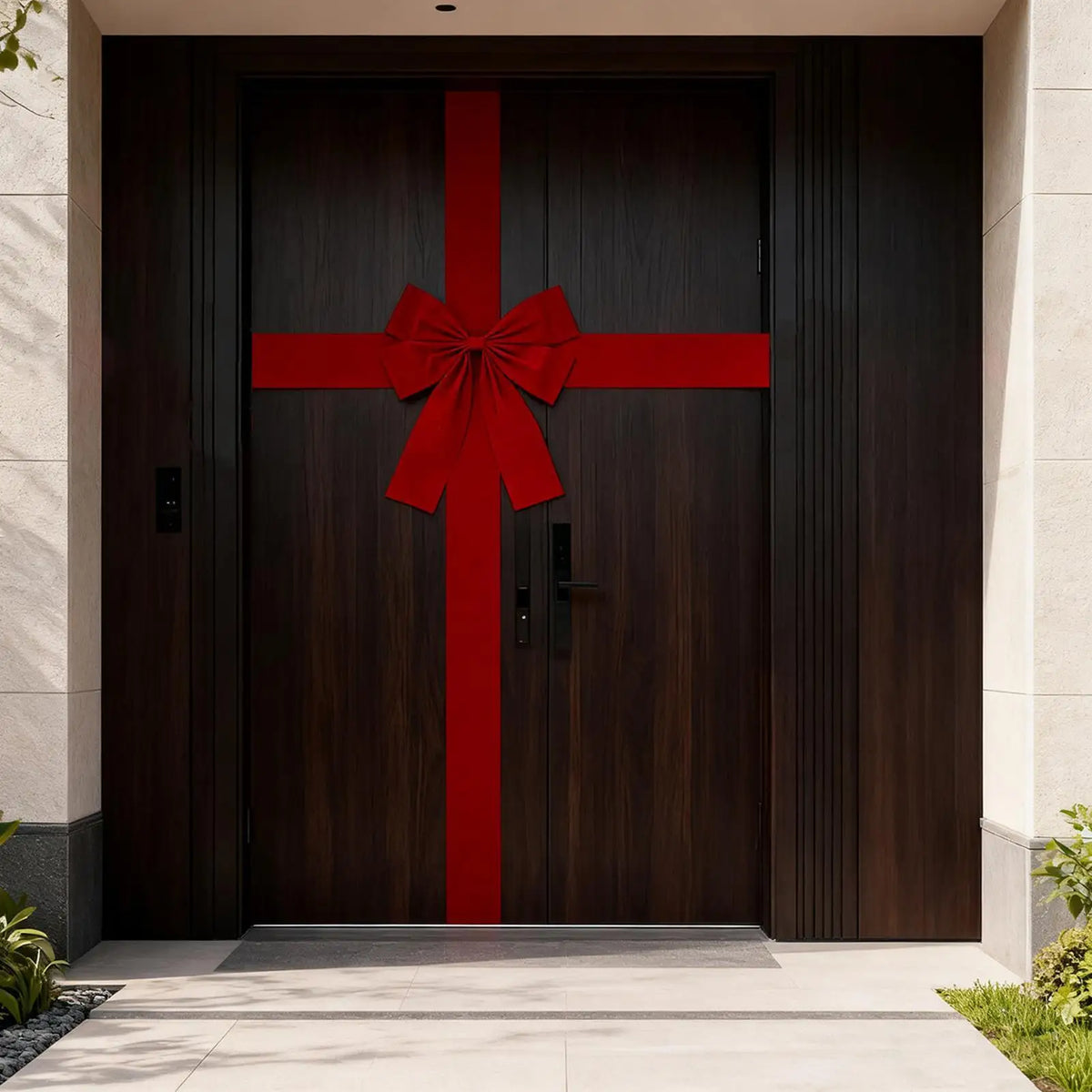 Christmas Door Hanging Bow Ribbon