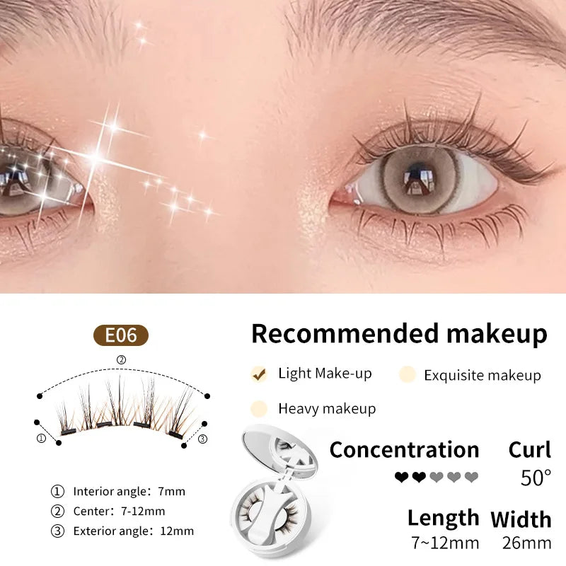 3D Fluffy Magnetic Lashes Kit – No-Glue Reusable False Eyelashes in Black & Brown