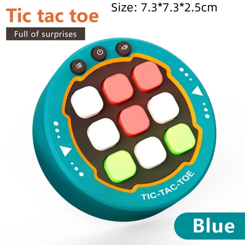 Electronic Tic-Tac-Toe Puzzle Game – Portable Montessori Strategy Toy for Kids & Adults