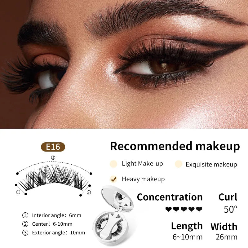 3D Fluffy Magnetic Lashes Kit – No-Glue Reusable False Eyelashes in Black & Brown