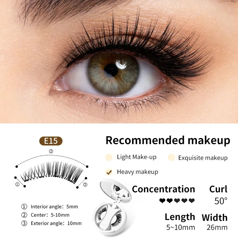 3D Fluffy Magnetic Lashes Kit – No-Glue Reusable False Eyelashes in Black & Brown