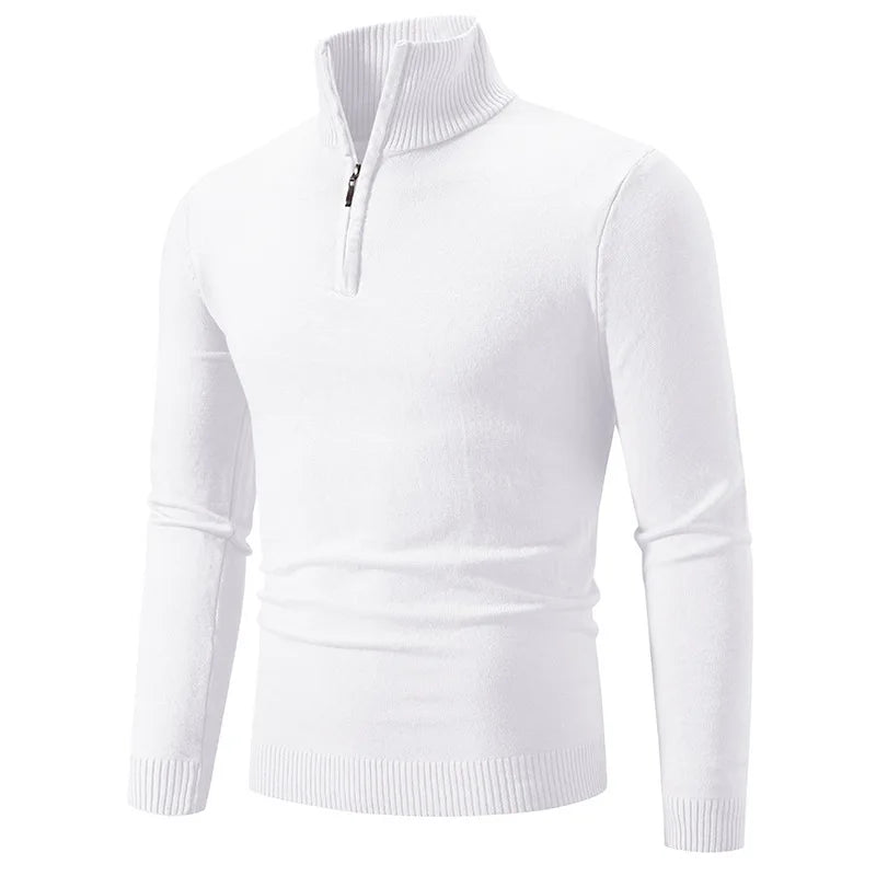 Men's Half-Turtleneck Knit Sweater — Slim Fit Base Layer in 10 Colors | British Style