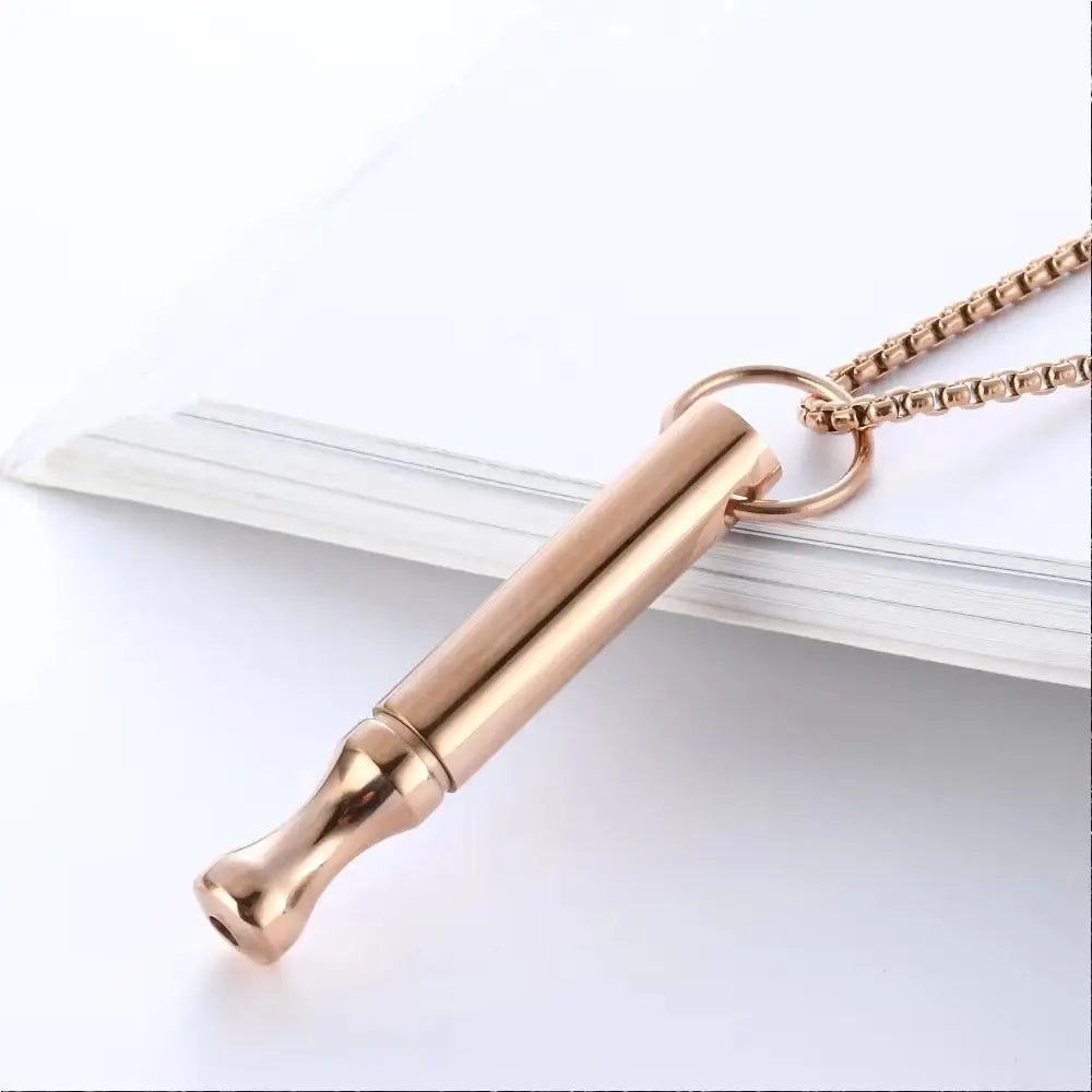 Whistle Mindfulness Breathing Necklace Breathing Resistance Stainless Steel Breathwork Meditation Necklace Small Waist Jewelry