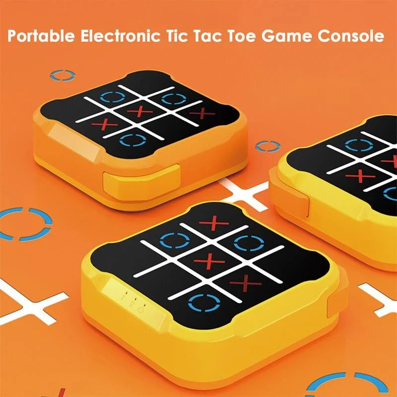 Electronic Tic-Tac-Toe Puzzle Game – Portable Montessori Strategy Toy for Kids & Adults