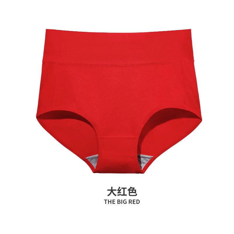 Women's High-Waist Tummy Control Underwear — 95% Cotton Plus Size Briefs in 7 Colors