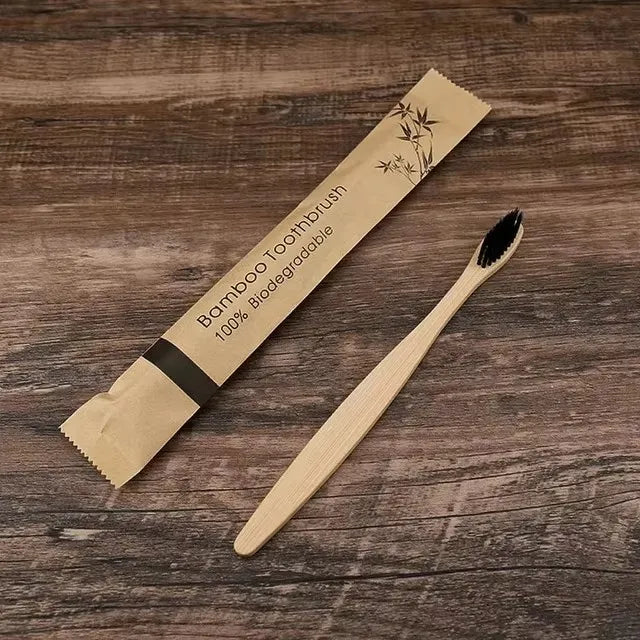 Natural Bamboo Toothbrush – Eco-Friendly Soft Bristle Oral Care (1 or 3 Pack)