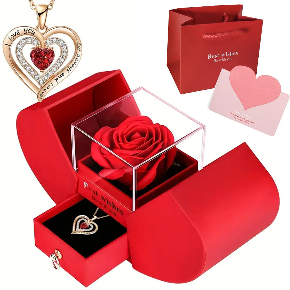 Luxury Rose Jewelry Box – Eternal Flower Gift for Valentine’s Day & Mother’s Day