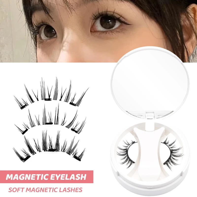 3D Magnetic Eyelashes Kit – Reusable No-Glue False Lashes with Applicator