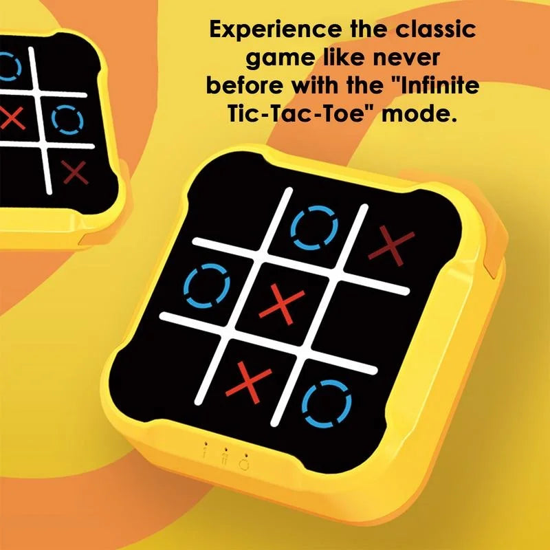 Electronic Tic-Tac-Toe Puzzle Game – Portable Montessori Strategy Toy for Kids & Adults