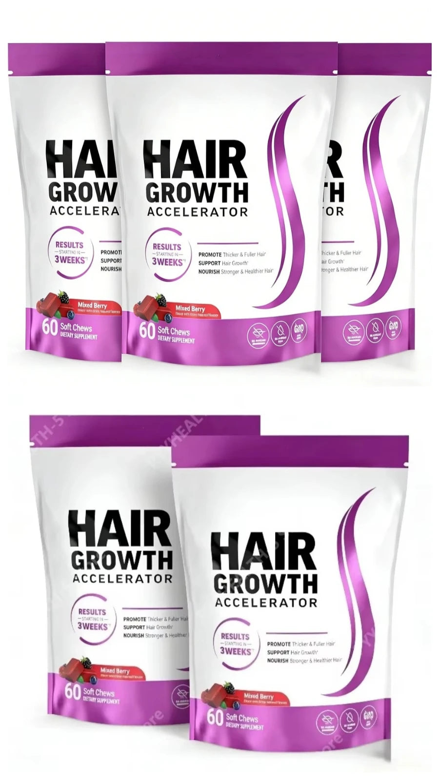 Biotin Hair Growth Soft Chews – 10,000mcg with Vitamins C & E for Fuller, Thicker Hair