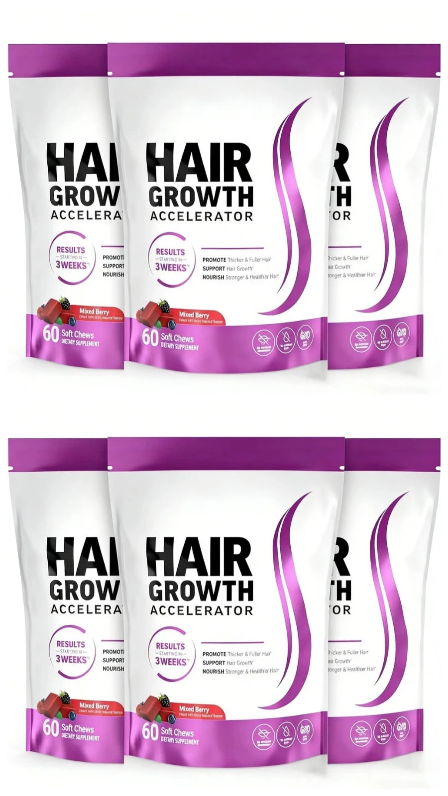 Biotin Hair Growth Soft Chews – 10,000mcg with Vitamins C & E for Fuller, Thicker Hair