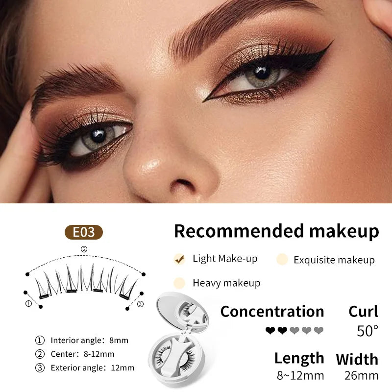 3D Fluffy Magnetic Lashes Kit – No-Glue Reusable False Eyelashes in Black & Brown