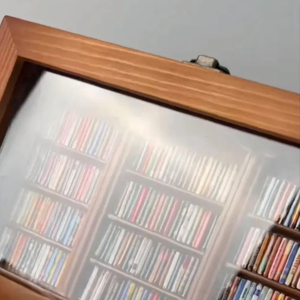 Miniature Wooden Anxiety Bookshelf – Fidget Sensory Desk Toy & Desktop Decor