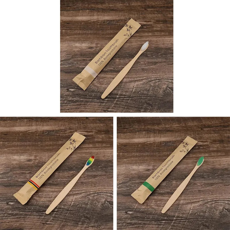 Natural Bamboo Toothbrush – Eco-Friendly Soft Bristle Oral Care (1 or 3 Pack)