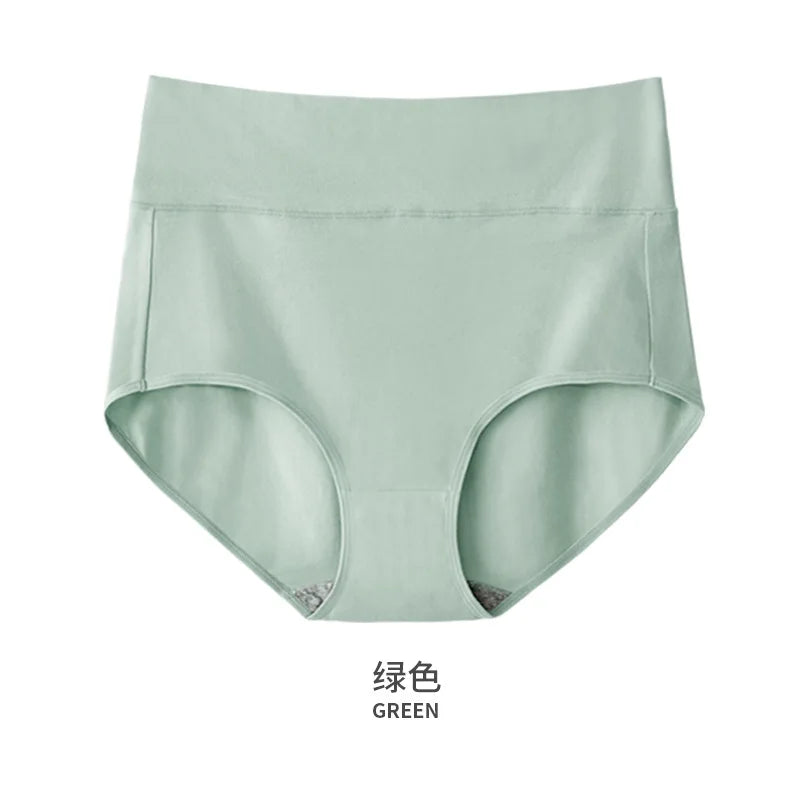 Women's High-Waist Tummy Control Underwear — 95% Cotton Plus Size Briefs in 7 Colors