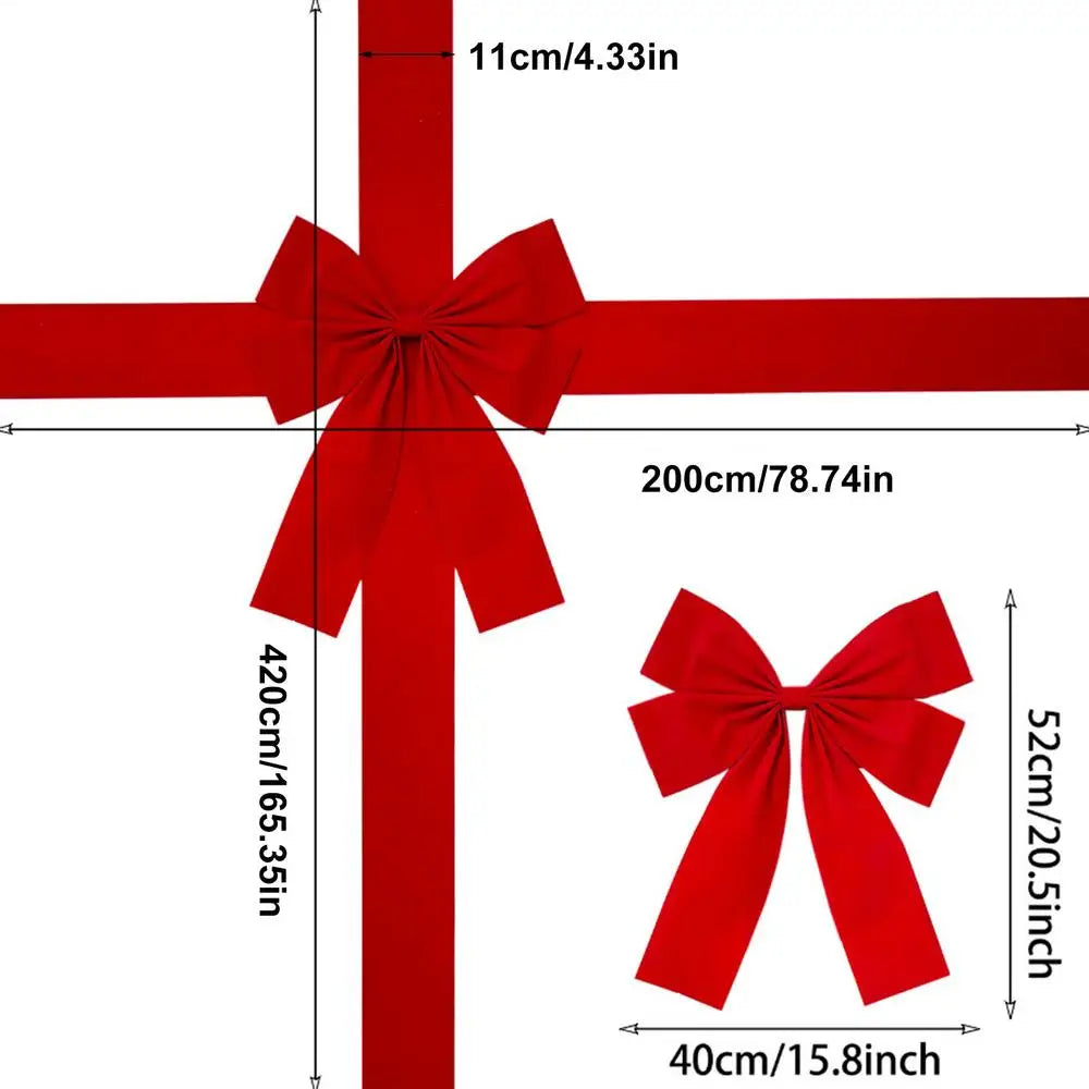 Christmas Door Hanging Bow Ribbon