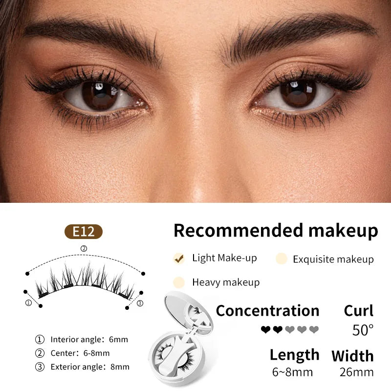 3D Fluffy Magnetic Lashes Kit – No-Glue Reusable False Eyelashes in Black & Brown